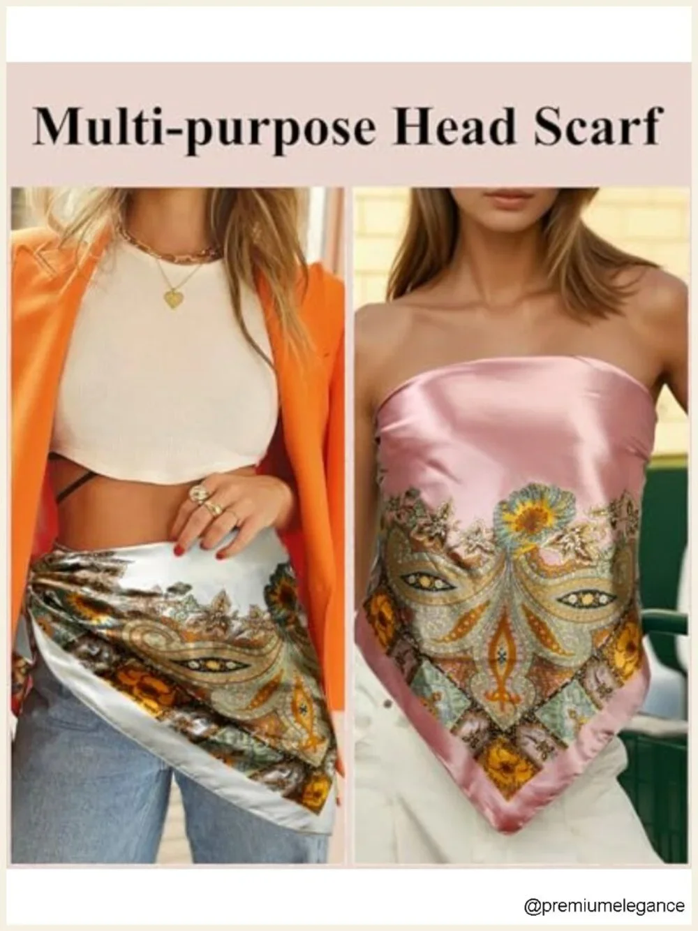 Women's Silk-Like Square Head Scarf 35